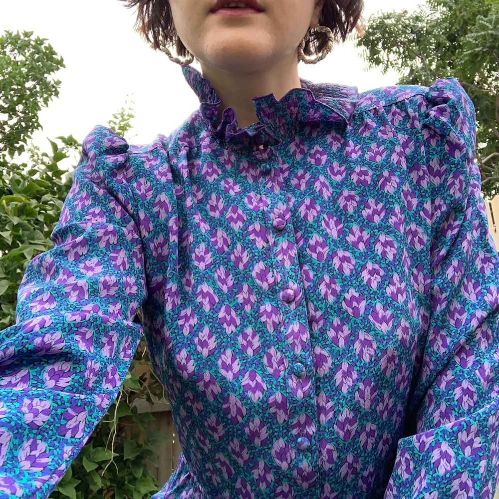 Vintage 70s/80s Leslie Fay Victorian Collar Dress